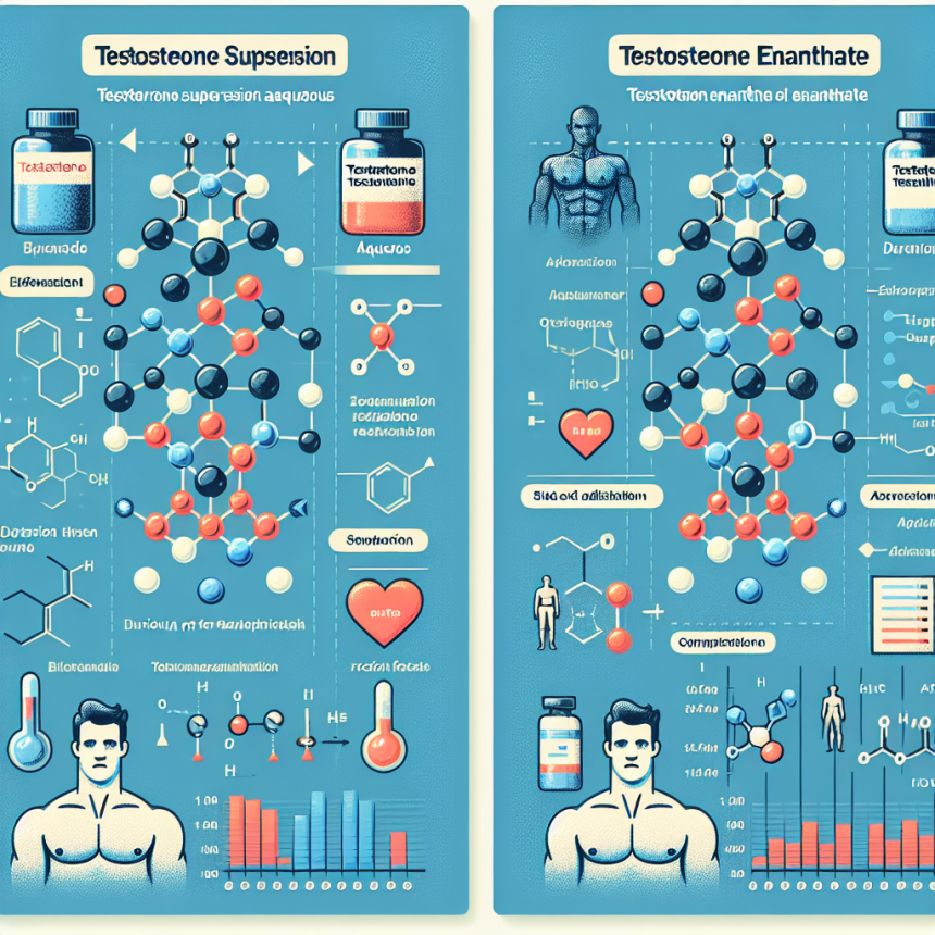 Comparaison entre la suspension de testostérone (aqueuse) et l'énanthate de testostérone